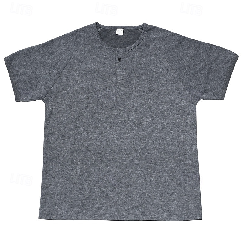 Men's Henley Shirt Tee Short Sleeve Solid Color Plain Distressed Buttons Washed Henley Outdoor Casual Daily Summer Spring &  Fall Black Gray Navy Blue Henley T-Shirt 2025 - $21.99 –P2
