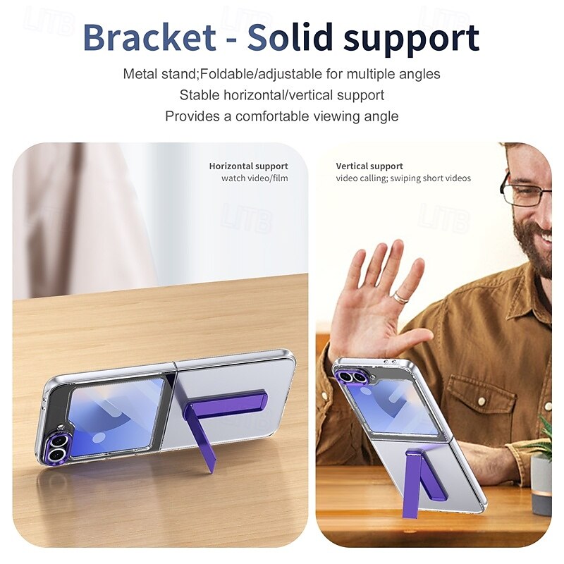 Phone Case For Samsung Galaxy Z Flip 7 Z Flip 6 Z Flip 5 Z Flip 4 Z Flip 3 Back Cover with Stand Holder Magnetic Support Wireless Charging Retro TPU PC 2025 - $24.99 –P7