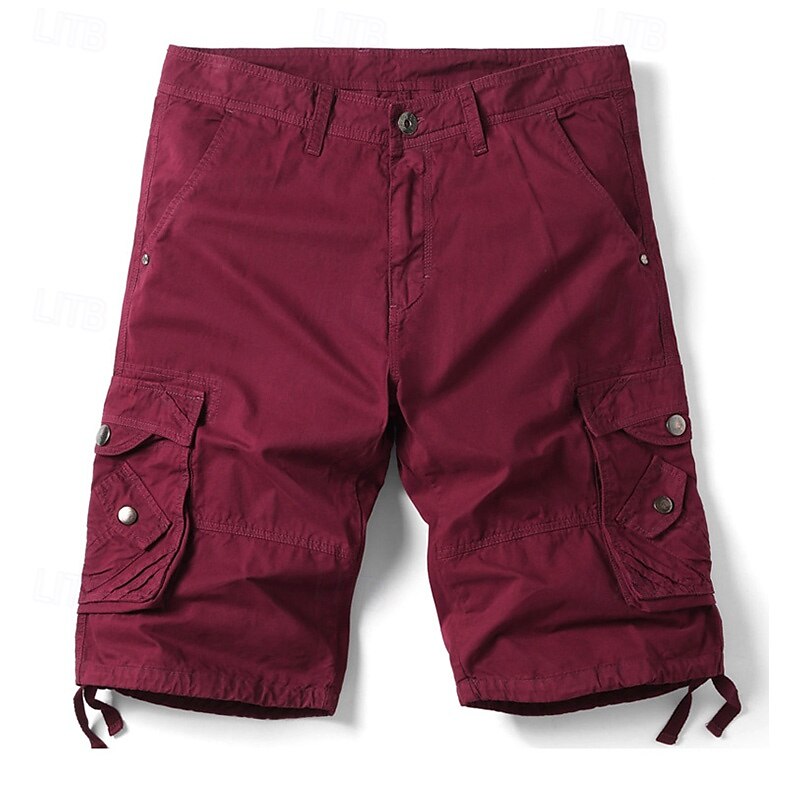 Herr Cargo-shorts Vandringsshorts Militär Sommar Utomhus 10" Ripstop Andningsfunktion Snabb tork Dragkedja fram Shorts Underdelar Knälängd Svart Armégrön Bomull Jakt Fiske Klättring XS S M L XL 2025 - $28.99 –P4
