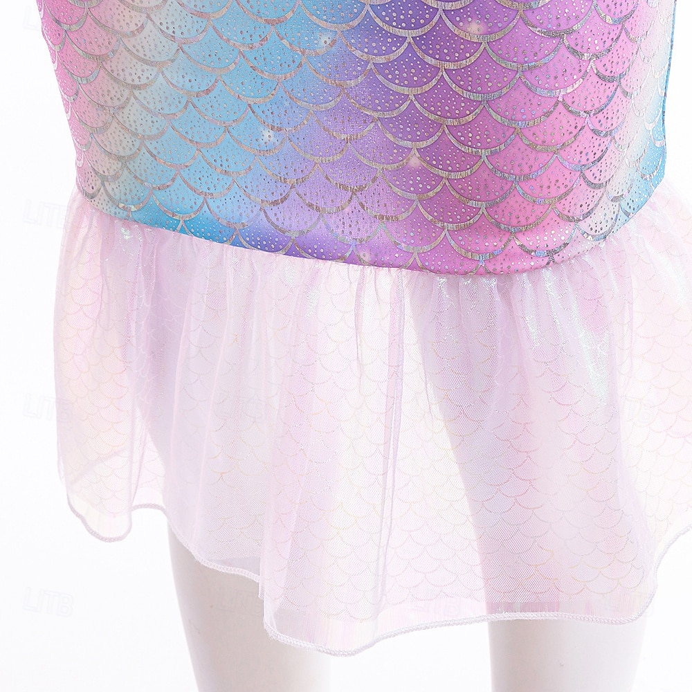Baby Jente Tre stykker Havfrue badetøy Badetøy Strand Svømming Vekter søt stil Netting Badedrakter 4-7 år Sommer Rosa Blå 2025 - $43.99 –P4