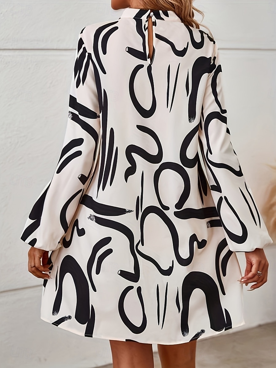 Femme Mini robe Robe casual Décontractées du quotidien Standard Graphic manche longue Col Roulé Blanche Eté Printemps Automne de 2026 ? $25.99 –P2