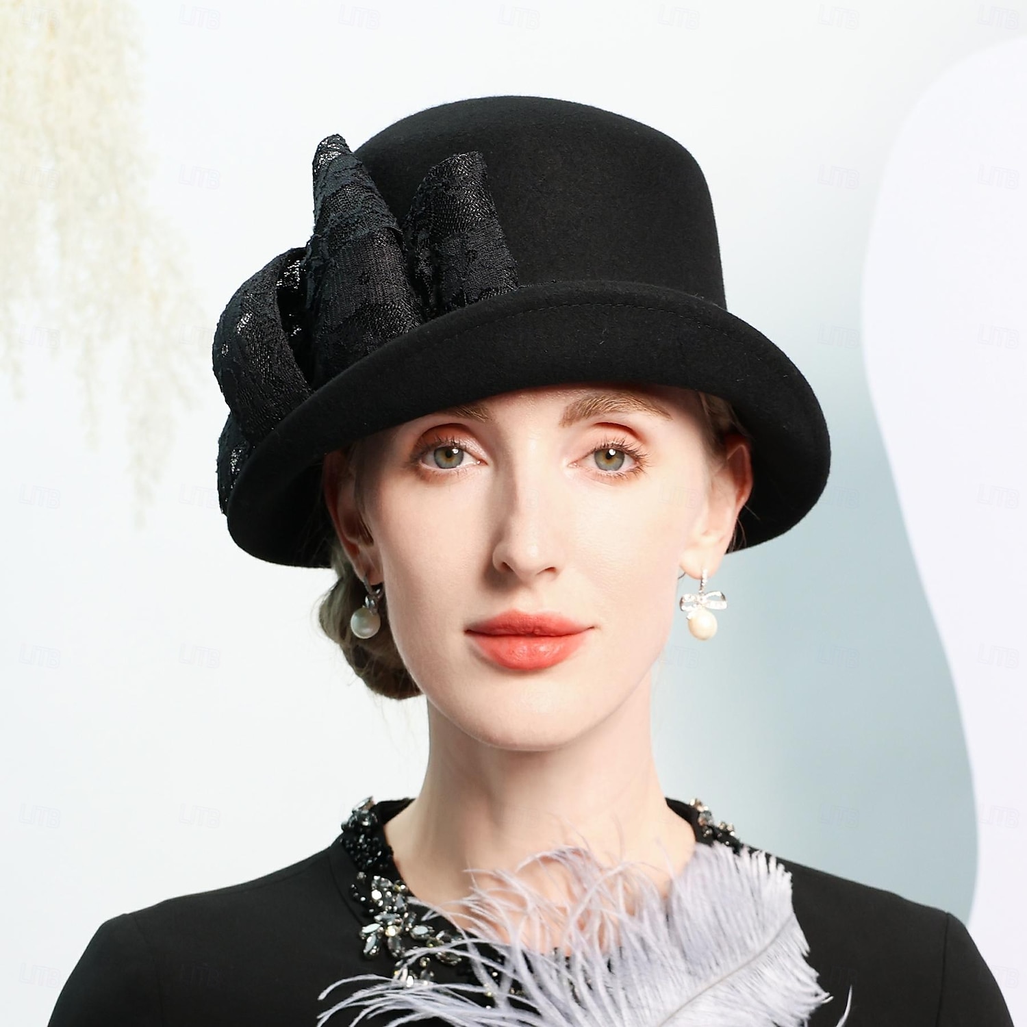 kalapok 100% gyapjú tányér / cloche sapka esküvői tea party elegáns esküvő csípős fejfedővel 2025 - $46.99 –P19