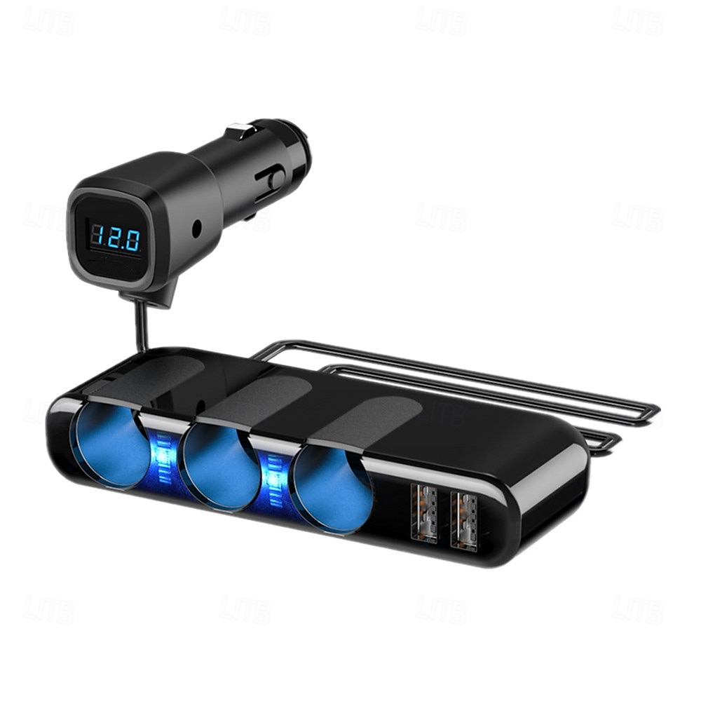 3cestná zásuvka do autozapalovače rozdělovač dual usb nabíječka do auta rozdělovač adaptér 5v 3.5a 120w univerzální zásuvka do zapalovače s LED světly vhodná pro telefony gps dvr nabíjení 2025 - $34.99 –P2