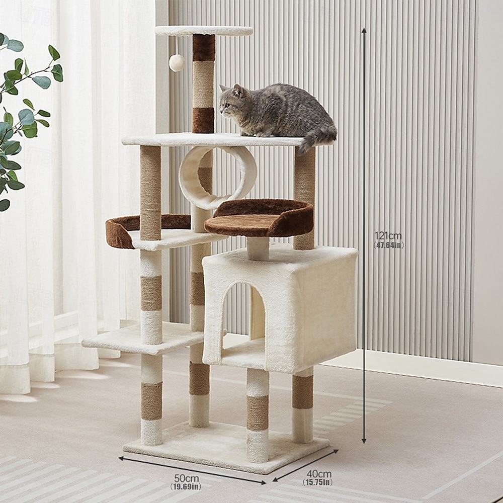 2025年 57.87インチのキャットツリー/大型猫用キャットツリーハウスとタワー/キャットコンドミニアム付きキャットクライミングツリー/キャットツリースクラッチポスト/マルチレベル大型キャットツリー  コレクション – $193.23 –P2