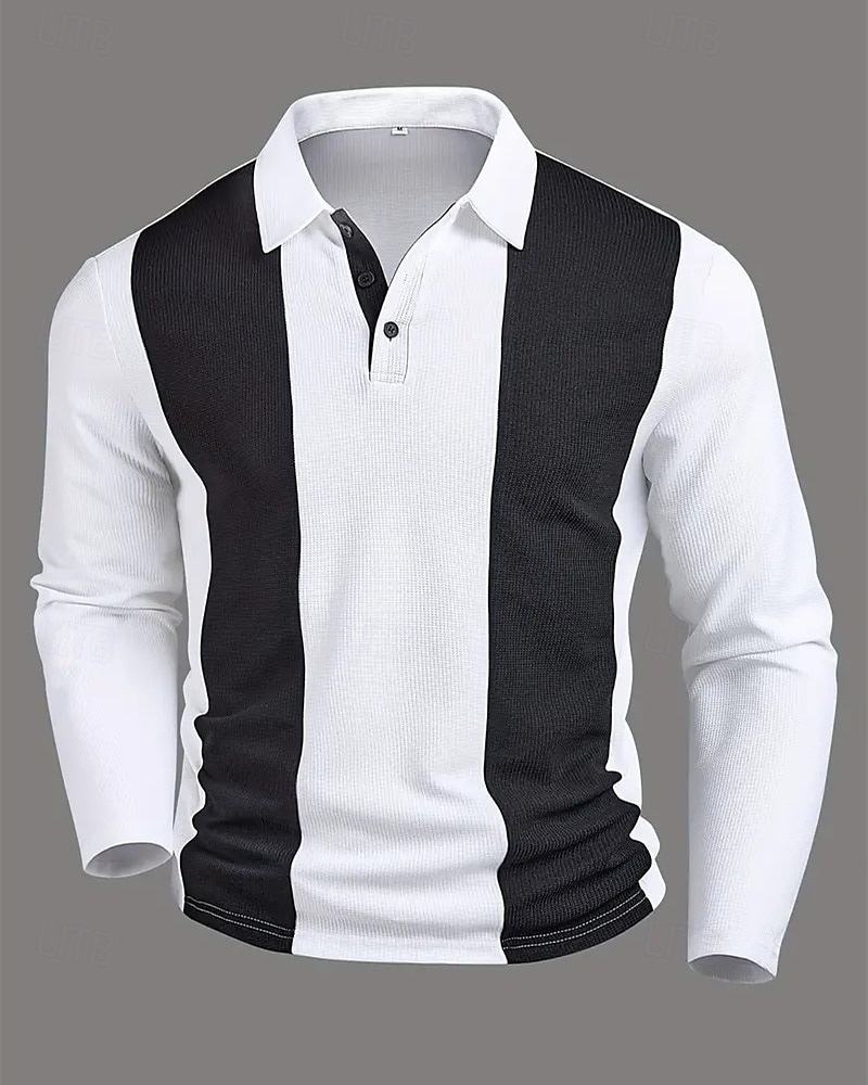 Herren Poloshirts zum Suchbegriff: "Waffel" Golfhemd Arbeit Casual Kargen Langarm Basic Modern Farbblock Patchwork Knopf Frühling & Herbst Regular Fit Weiß Poloshirts zum Suchbegriff: "Waffel" 2025 - $21.99 –P2