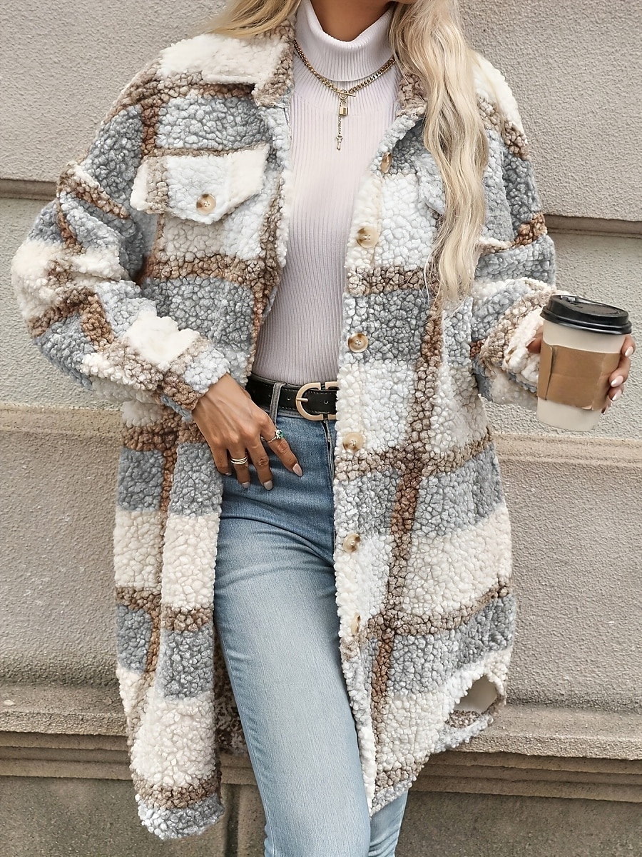 Per donna Cappotto invernale Giacca invernale Giacca in pile Giacca in sherpa Esterno Strada Giornaliero Autunno Inverno Standard Cappotto Standard Tenere al caldo Traspirante Contemporaneo Moda del 2025 a $36.99 –P7