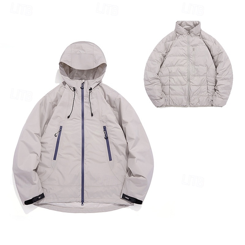 Homens Jaqueta Softshell Jaqueta de Trilha Inverno Ao ar livre Térmico / Quente A Prova de Vento Impermeável Jaquetas 3-em-1 Jaqueta de Inverno Jaqueta corta-vento Viajar Preto Cinzento Claro Verde de 2025 por $141.99 –P10