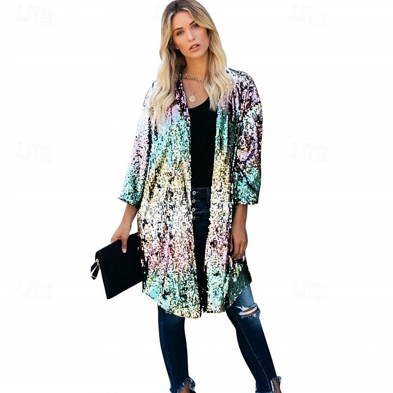 Retro Vintage 1980s Coat Sequins Women's Halloween Masquerade Performance Pride Parade Pride Month Adults' Coat 2025 - $47.99 –P5