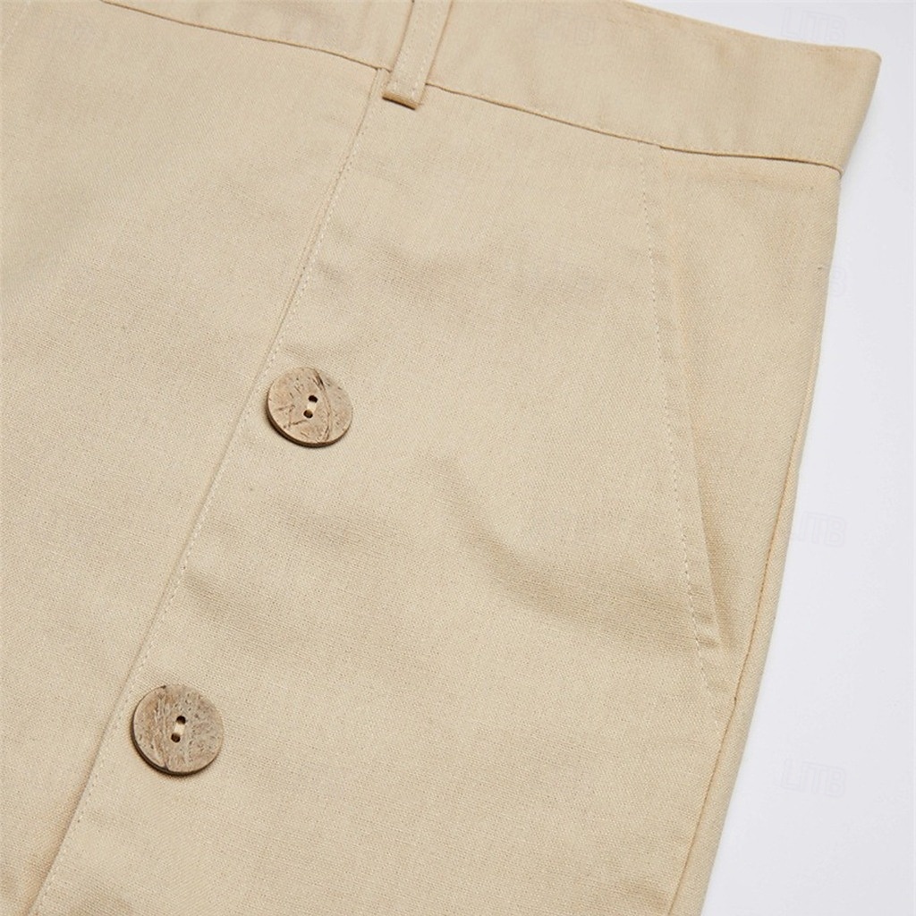 Per uomo Pantaloni di lino Pantaloni Pantaloni estivi Bottoni Tasca frontale Plissettato Liscio Comfort Traspirante Lunghezza intera Informale Giornaliero Abbigliamento di strada Stile etnico Retr del 2025 a $28.99 –P5