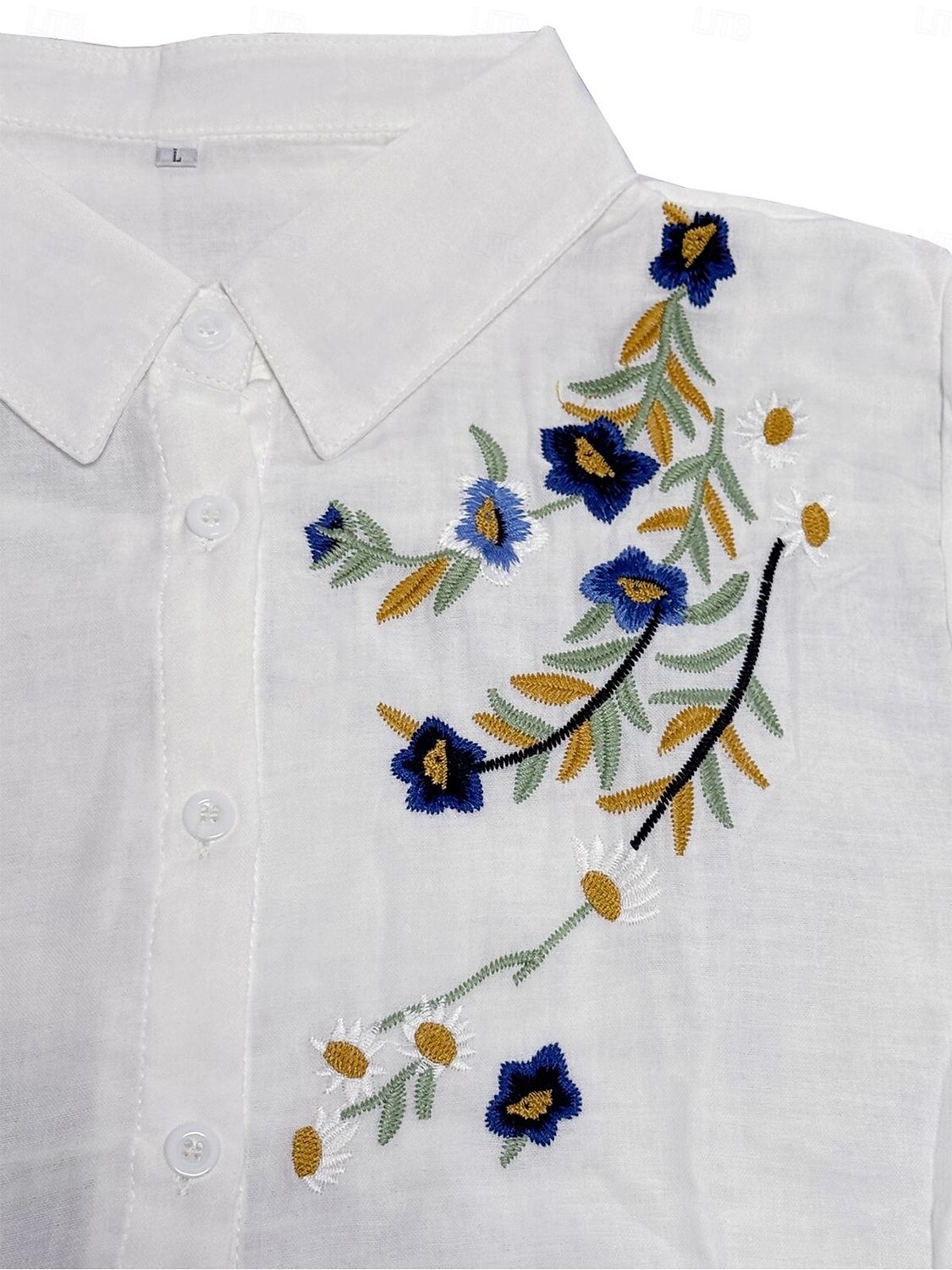 Női Boho ing Napi Stílusos Modern Virágos Virág Normál felsők Hosszú ujj Püspök Szögletes Hímzett Előírásos öltözék Bálint nap Munka Napi Fehér Tavasz, Ősz, Tél, Nyár 2025 - $28.99 –P6