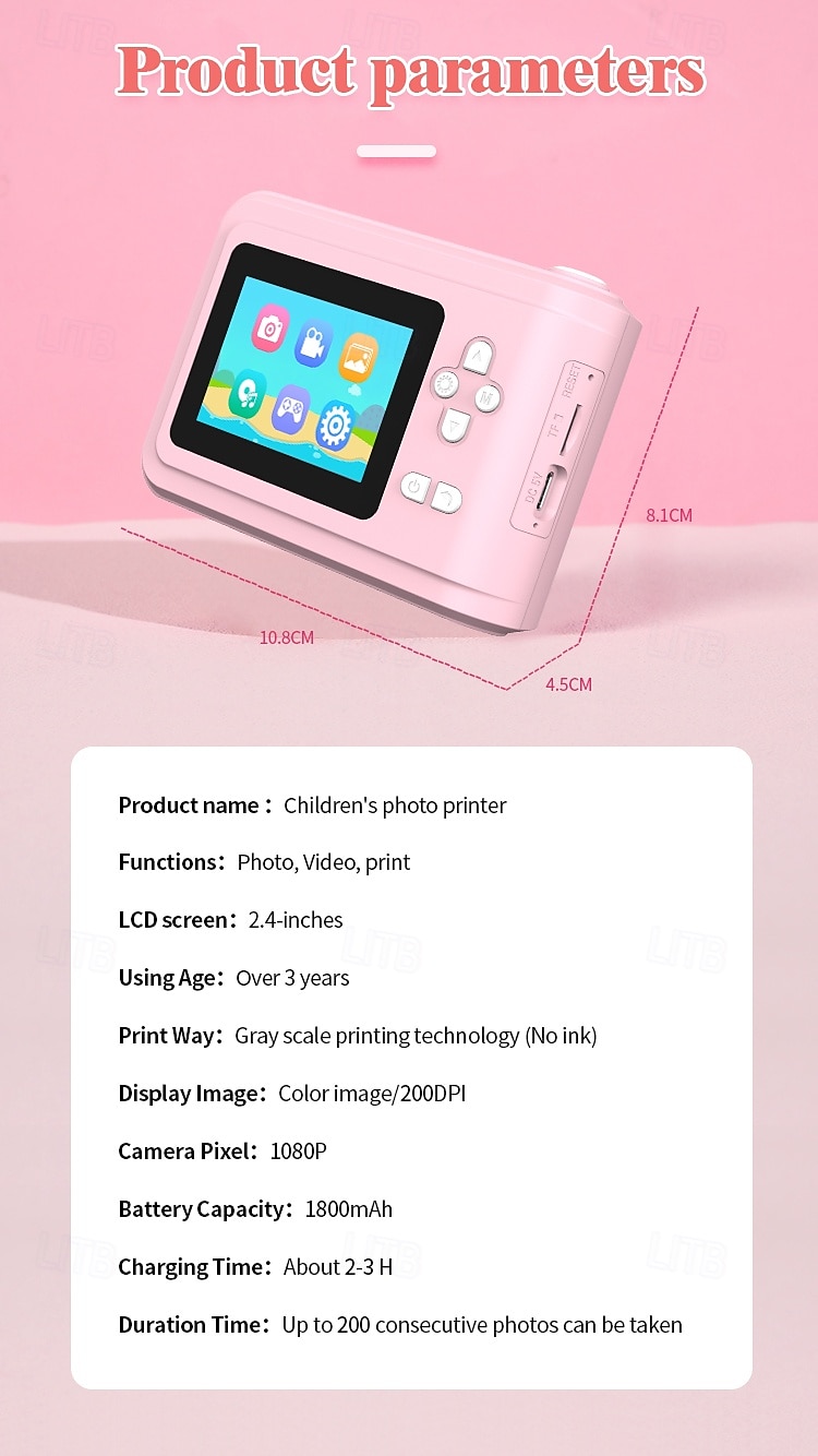 Kids Instant Print Camera Thermal Printing Camera with Print Paper for Kids High Resolution Photo and Print Camera Birthday Valentine's Day Gift for Girls 2026 - $47.99 –P10