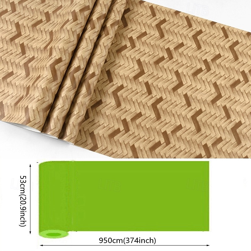 1 Roll Imitation Grass Cloth Wallpaper Woven Bamboo Rattan Wall Covering Hotel Restaurant Store Wall Decoration Ceiling Non Self-Adhesive 950x53cm/374x20.87inch 2025 - $39.99 –P2