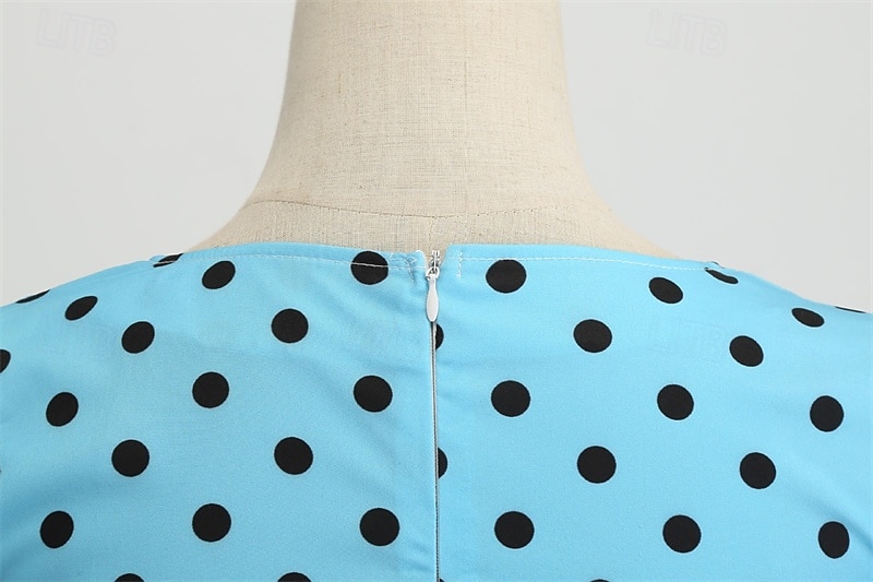 Elegant Classical 1950s Dress Polka Dot A-Line Women's Valentine's Day Event / Party Date Tea Party Adults' Dress Spring & Summer 2025 - GBP £15 –P13