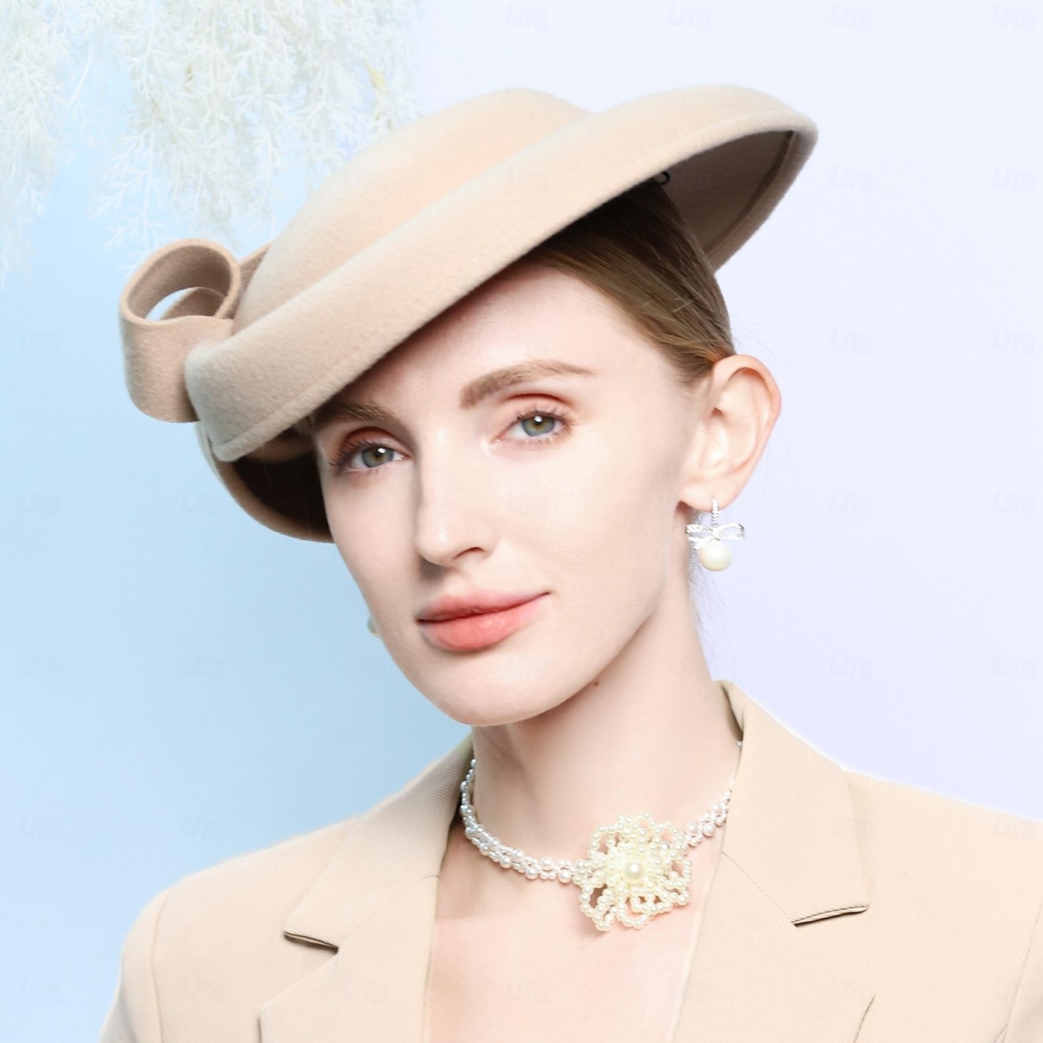 hattar 100 % ull fedora hatt fat hatt bröllop tefest elegant bröllop med pilbåge skarvning huvudbonader huvudbonader 2025 - $46.99 –P5