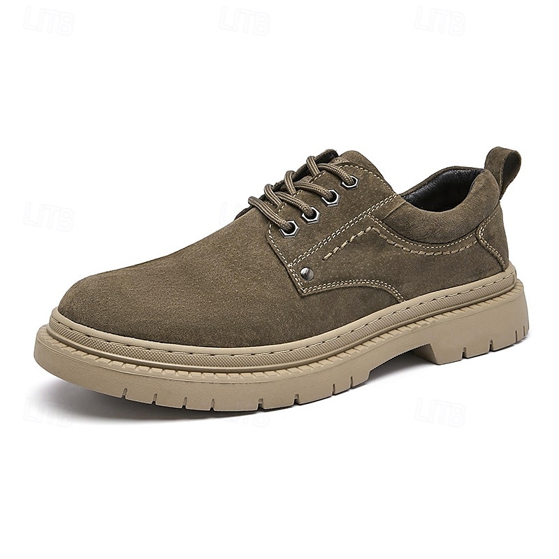 Arbeitsschuhe für Herren aus hellbraunem Wildlederimitat mit Schnürung und robuster Sohle – strapazierfähiges Freizeitschuhwerk für die Arbeit, zum Wandern und für den Alltag 2025 - $59.99 –P6