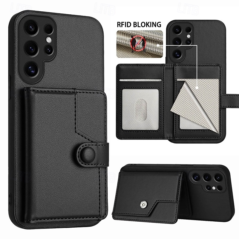 Phone Case For Samsung Galaxy S24 S24 Ultra Plus S24 FE S23 S23 Ultra S23 Plus S22 S22 Plus Ultra S21 FE A55 5G Back Cover with Stand Holder Card Slot Shockproof Retro TPU PU Leather 2025 - $16.99 –P4