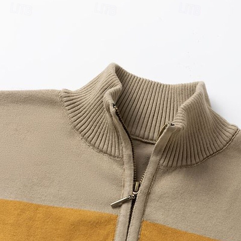 Homme Pull Pulls à quart de zip Pull en tricot A côtes Tricoter Hauts réguliers Tricoté Bloc de couleur Demi fermeture éclair Mode Décontractées Vacances Usage quotidien Vêtement Tenue Automne hiver de 2025 ? $35.99 –P13