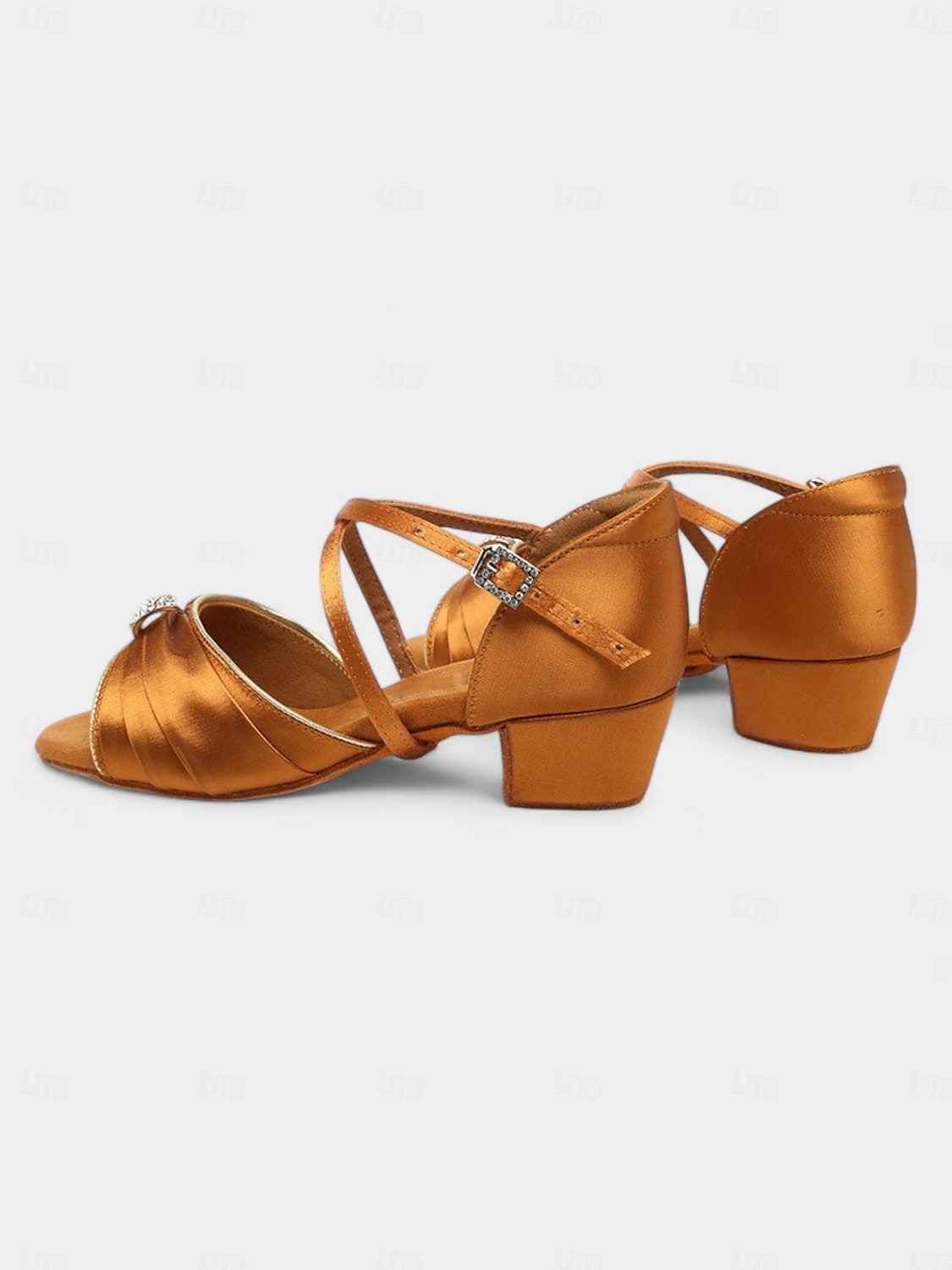 sapatos de dança peep-toe de cetim para meninas com detalhes de strass e tiras ajustáveis – sapatos de performance confortáveis para balé, salão de baile e eventos especiais de 2025 por $42.99 –P9