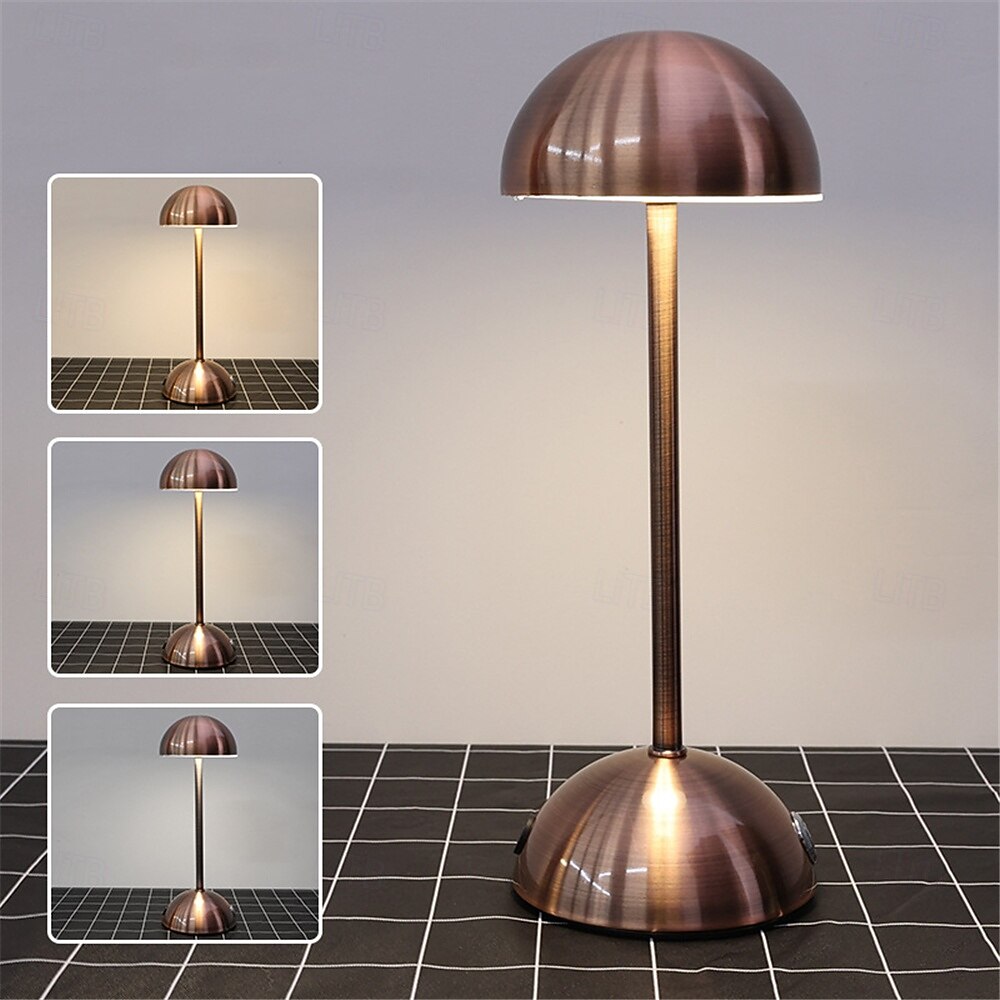 lampada da scrivania retrò in metallo - luce da comodino touch con ricarica wireless tramite USB per casa, soggiorno, camera da letto, 1 pz del 2025 a $45.99 –P3