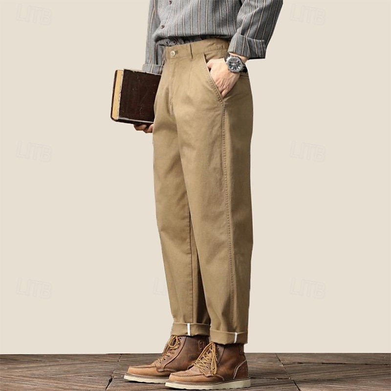 Per uomo Joggers Pantaloni a carota affusolati Tasca Tinta unica Lunghezza intera All'aperto Vacanza Feste Vacanza Vintage CachiA Nero Micro-elastico del 2025 a $44.99 –P7