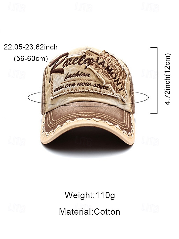 Men's Vintage Distressed Baseball Cap – Embroidered Patch Design, Casual Adjustable Hat for Outdoor Sports, Travel, and Everyday Wear 2025 - $18.99 –P5
