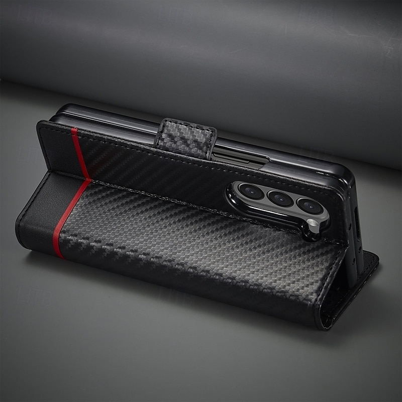 Phone Case For Samsung Galaxy Z Fold 6 Z Fold 5 Z Fold 4 Z Fold 3 Flip Cover with Stand Holder Card Slot Shockproof Retro TPU PU Leather 2025 - $17.99 –P15