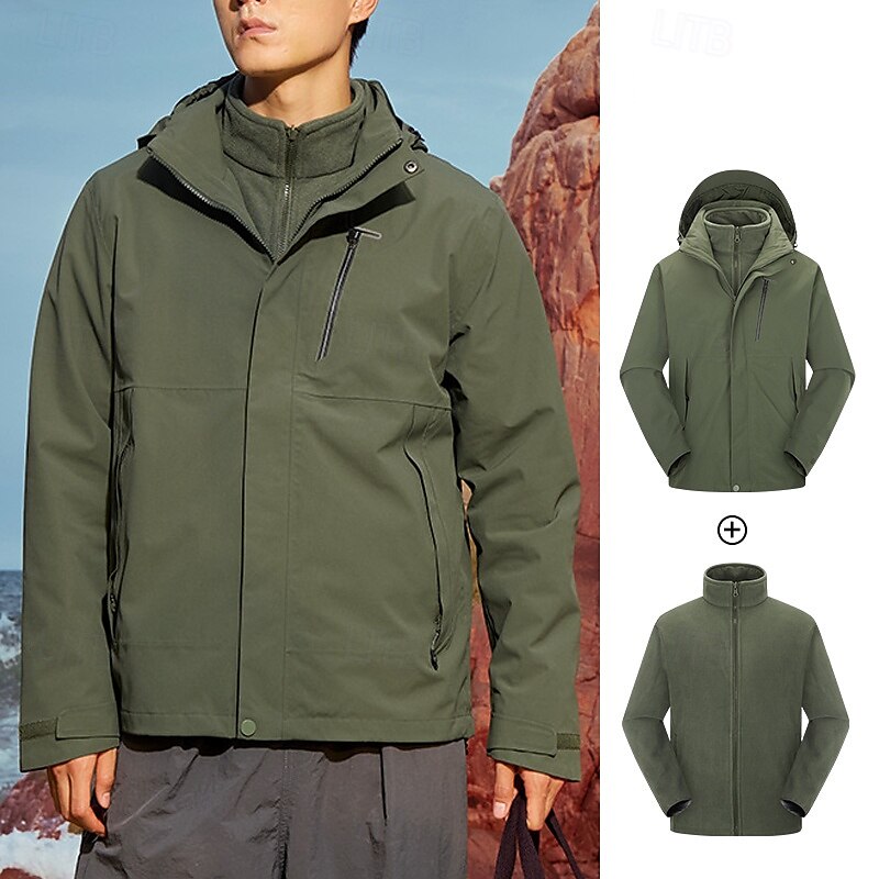 Homens Jaqueta Softshell Jaqueta de Trilha Inverno Ao ar livre Térmico / Quente A Prova de Vento Impermeável Jaquetas 3-em-1 Jaqueta leve Jaqueta corta-vento Viajar Preto Vermelho Azul Marinho de 2025 por $141.99 –P5