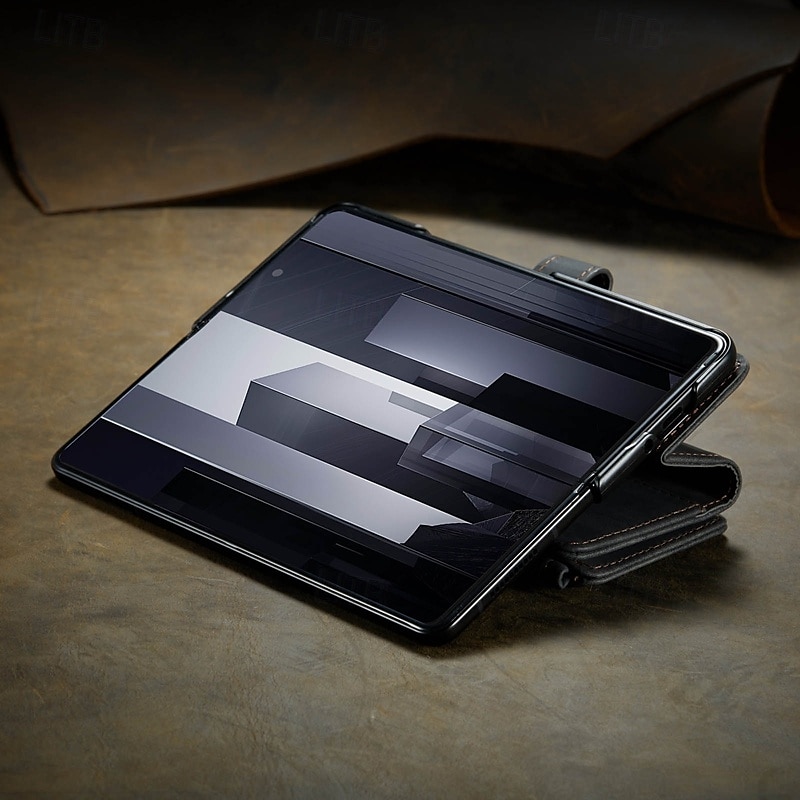 Telefoonhoes Voor Samsung Galaxy Z Fold 6 Z Fold 5 Z Fold 4 Z Fold 3 Wallet Case met Stand Houder Magnetische Rits Retro TPU PU Leer 2025 - $25.99 –P4