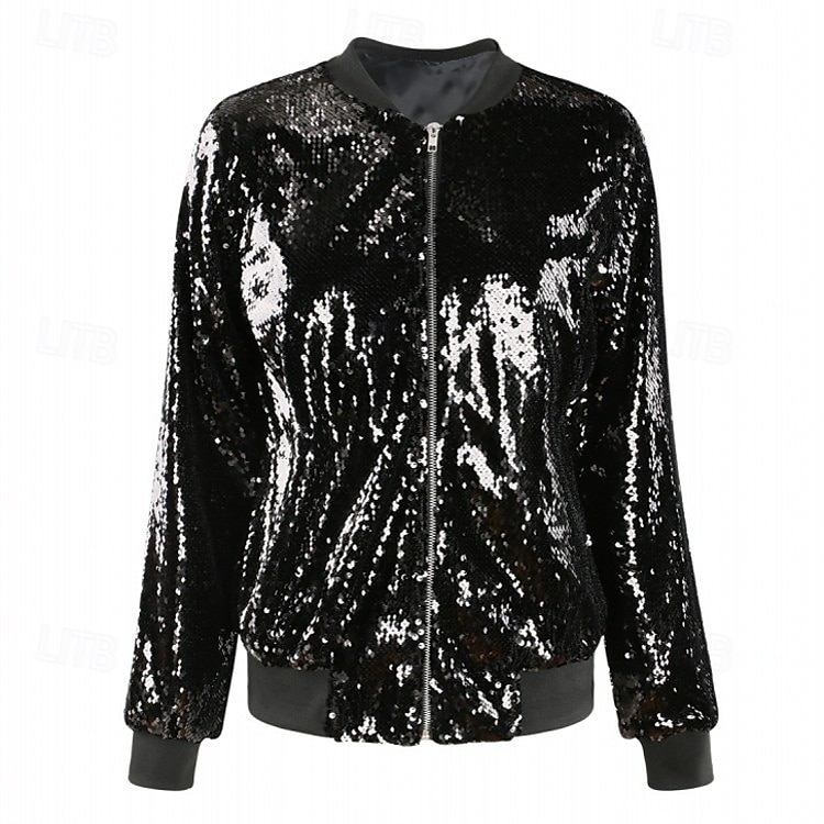 Retrò Vintage Anni '80 Cappotto Paillettes Tinta unita Per donna Halloween Mascherata Performance Parata dell'Orgoglio Mese dell'orgoglio Adulti Cappotto Tutte le stagioni del 2025 a $48.99 –P11