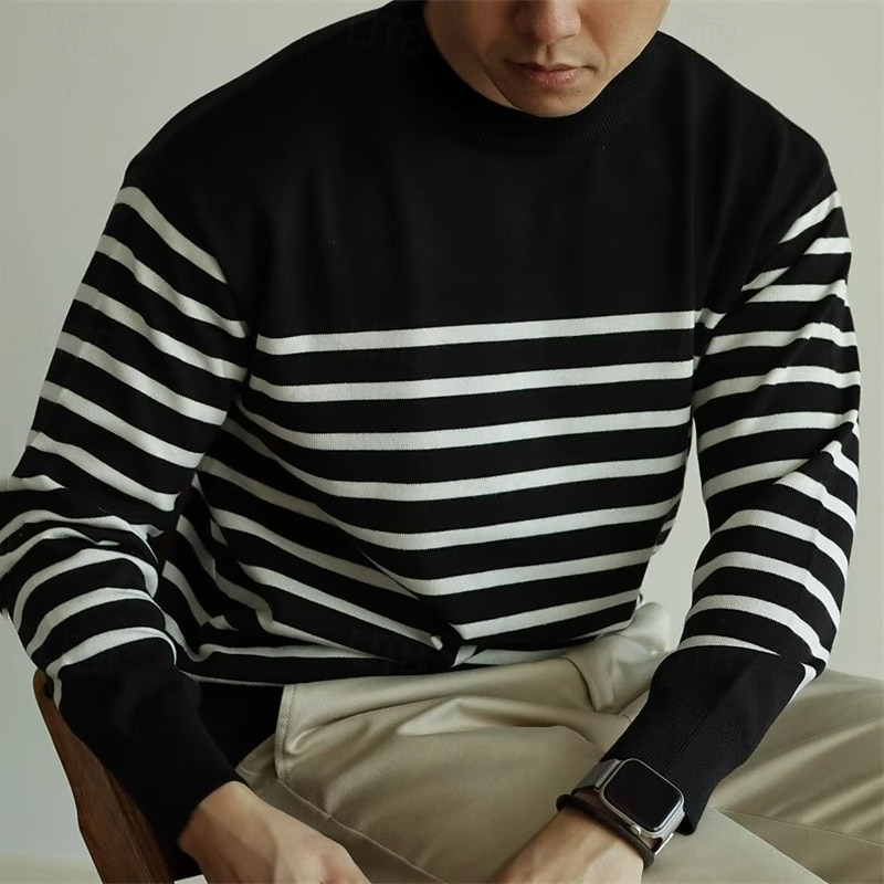 Per uomo Pullover Maglione Maglione lavorato a maglia A coste Maglia Top regolari Lavorato a maglia Banda Girocollo Di tendenza Essenziale Da mare Da tutti i giorni Abbigliamento Autunno inverno Nero del 2026 a $34.99 –P8