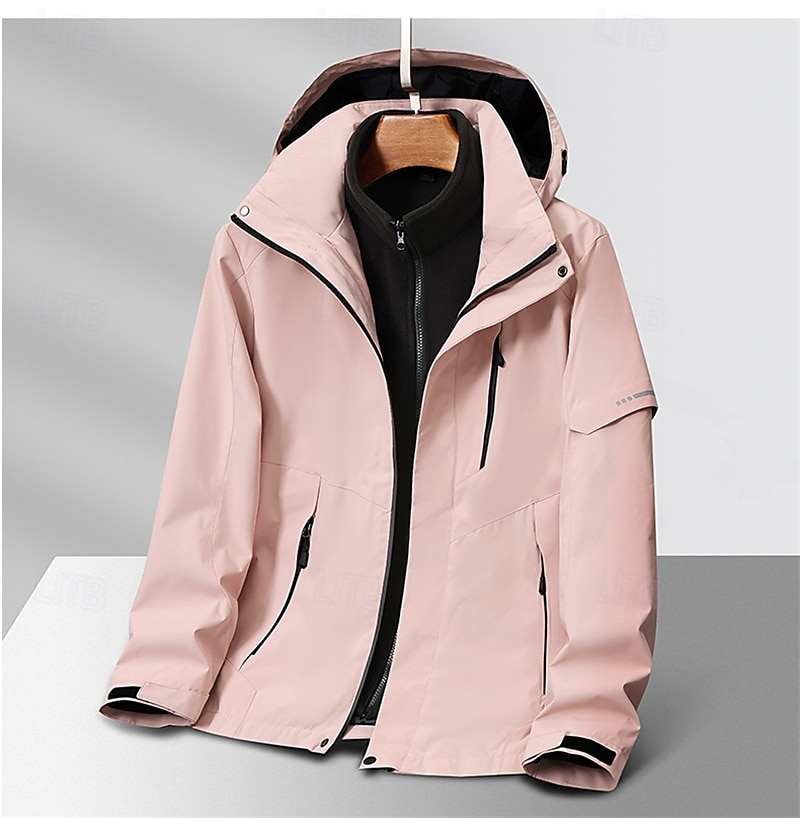 Mulheres Jaqueta Softshell Jaqueta de Trilha Inverno Ao ar livre Térmico / Quente Forro de Velocino A Prova de Vento Impermeável Jaquetas 3-em-1 Jaqueta de Inverno Jaqueta corta-vento Viajar Cinzento de 2025 por $92.99 –P14