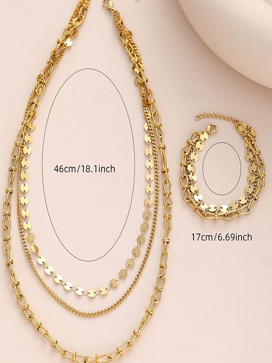 Necklace Chrome Gold Women's Elegant Fashion Layered Wedding irregular Necklace For Wedding Party 2025 - $14.99 –P3