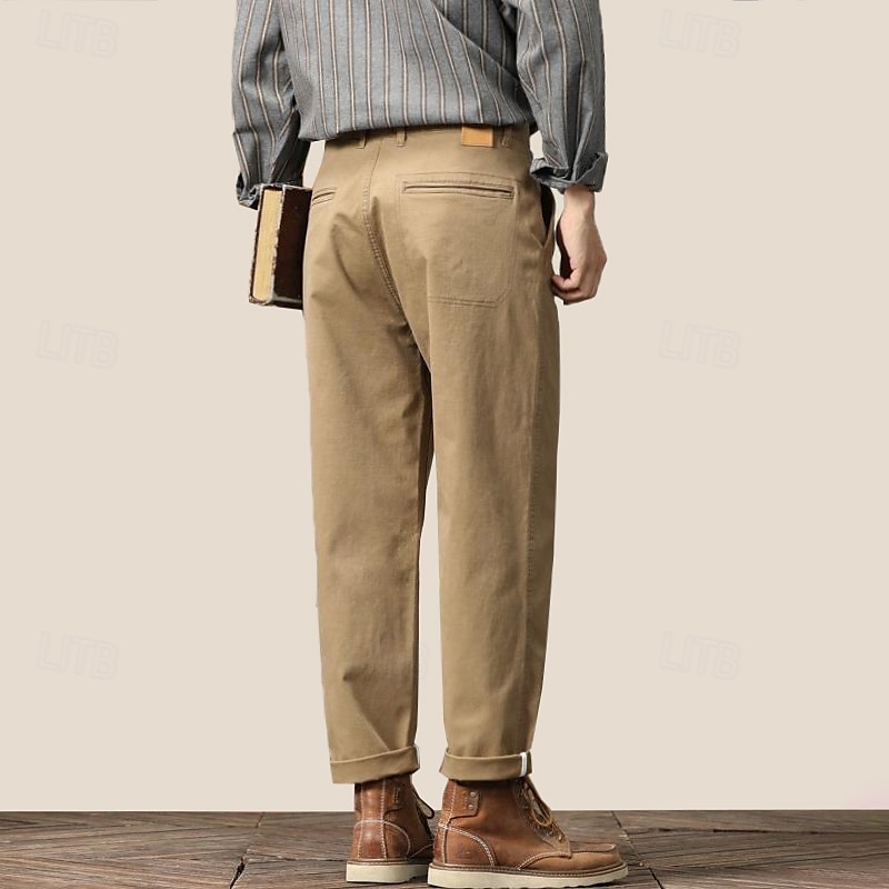 Per uomo Joggers Pantaloni a carota affusolati Tasca Tinta unica Lunghezza intera All'aperto Vacanza Feste Vacanza Vintage CachiA Nero Micro-elastico del 2025 a $44.99 –P9