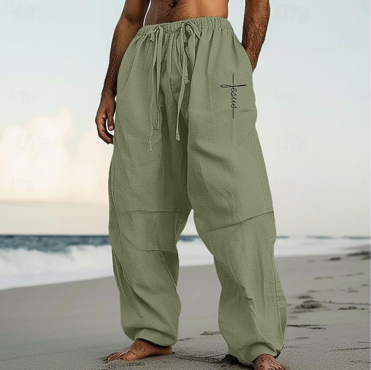 Men's Linen Pants Trousers Summer Pants Baggy Pants Pocket