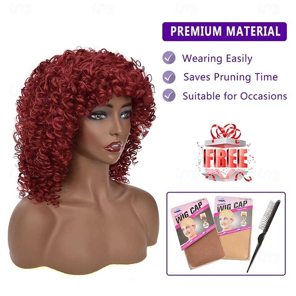 Afro Curly Wigs for Women - Kinky Afro Curly Wig with Bangs  Synthetic Cosplay Wigs 2026 - $18.49 –P8