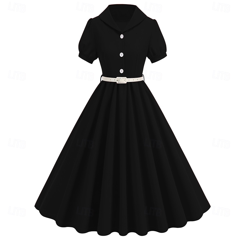 Retro Vintage 1950s Cocktail Dress Dress Flare Dress Solid Color Fancy Dress Women's Masquerade Event / Party Bachelorette Party Festival Adults' Dress Homecoming Dresses 2025 - $34.99 –P7