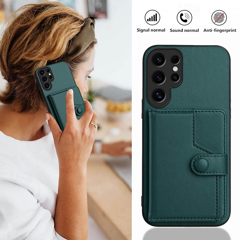 Phone Case For Samsung Galaxy S24 S24 Ultra Plus S24 FE S23 S23 Ultra S23 Plus S22 S22 Plus Ultra S21 FE A55 5G Back Cover with Stand Holder Card Slot Shockproof Retro TPU PU Leather 2025 - $16.99 –P14