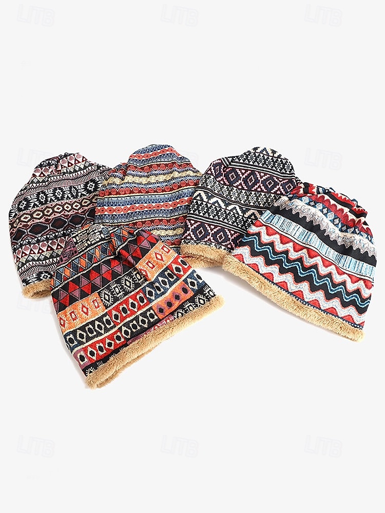 női 2 az 1-ben puha sapka és lábszárvédő pomponnal és polár béléssel - boho elegáns téli szett 2025 - $14.99 –P3