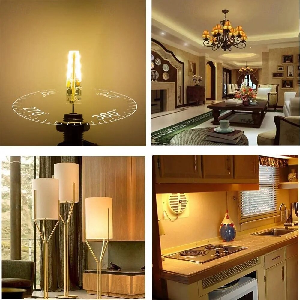 Ampoules LED à culot à deux broches G4 5 W T3 JC équivalent à une lampe halogène 30 W AC/DC 12 V 24 V lumières LED à intensité variable blanc chaud pour lustre sous éclairage d'armoire 10 pièces de 2025 ? $44.99 –P2