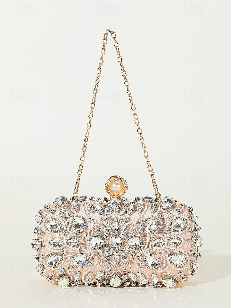 női kristályokkal díszített clutch táska, elegáns estélyi kézitáska gyöngy és strassz részletekkel, tökéletes esküvőkre, bulikra és hivatalos eseményekre fekete ezüst arany 2025 - $34.99 –P3