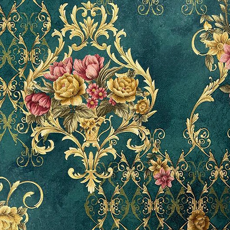 1 rulle 3d europeisk damast icke självhäftande tapet präglad sovrum sänggavel vardagsrum bakgrund väggdekoration vattentät tapet 950x53cm/374x20.87inch 2026 - $47.99 –P8