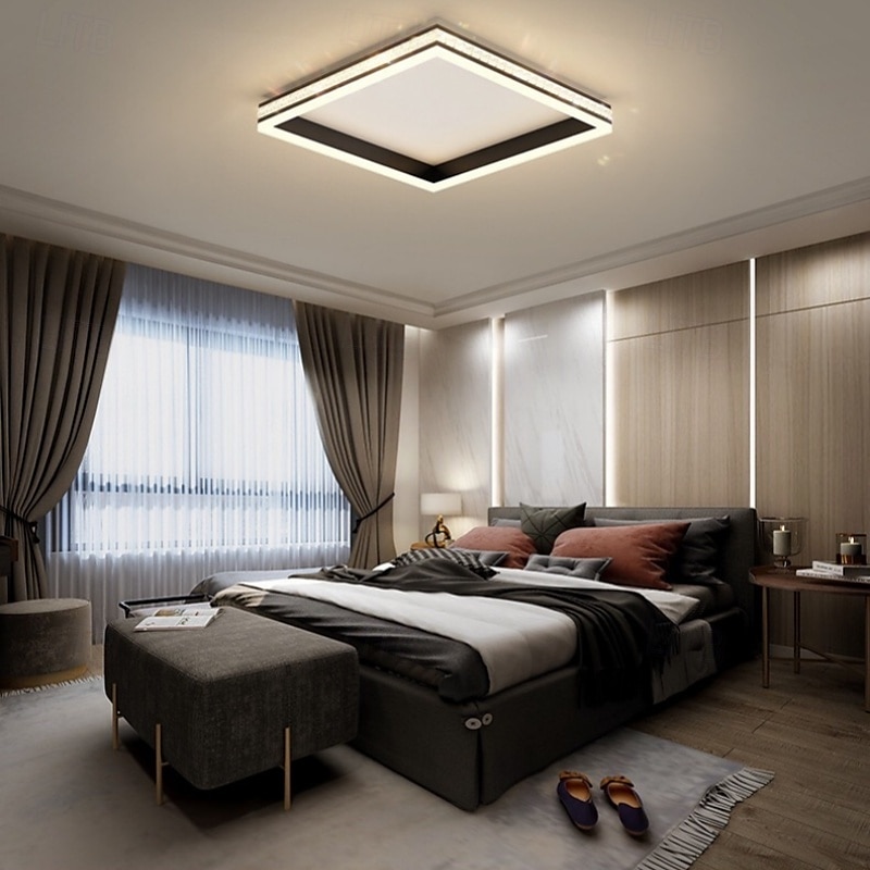Lâmpada de teto quadrada led com escurecimento contínuo cor da luz luz de teto comutável 50cm 110-240v de 2025 por $287.99 –P4