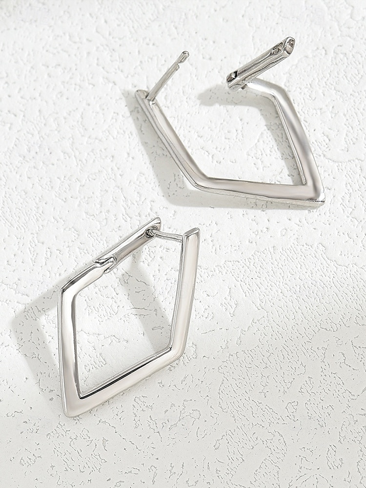 orecchini a cerchio in oro geometrici minimalisti a forma di diamante: gioielli eleganti per le donne, perfetti per l'uso quotidiano e per le occasioni speciali del 2025 a $9.99 –P5