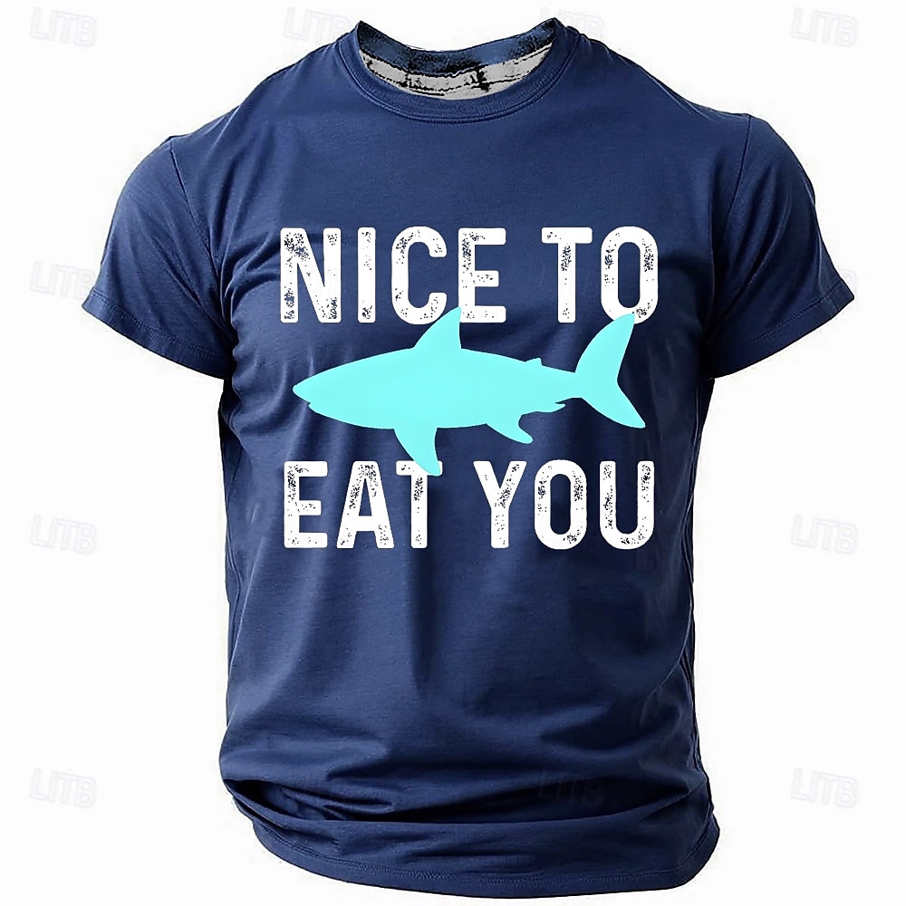 Herre Fisk Morsom T skjorte Kortermet T skjorte 3D-utskrift Crew-hals Skjorte Mote Daglig Gate Daglig Sjøblå Svart Rød Sommer Vår Klær S M L XL XXL XXXL 2025 - $17.99 –P1