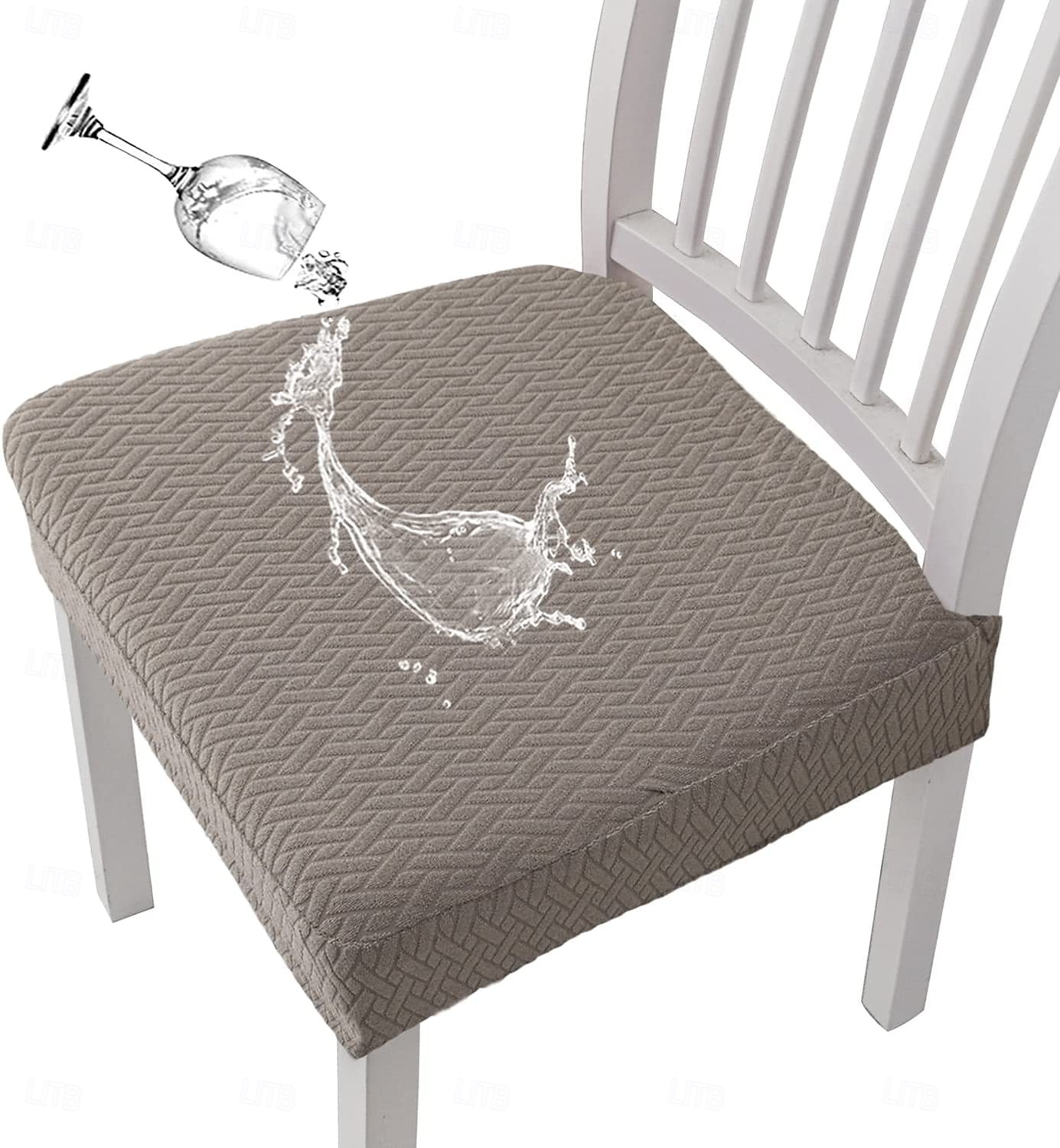 vattenavvisande stol sittfodral för matsal kök stretch jacquard stol sittfodral avtagbar tvättbar anti-damm stol sittdyna skydd överdrag 2025 - $10.99 –P7
