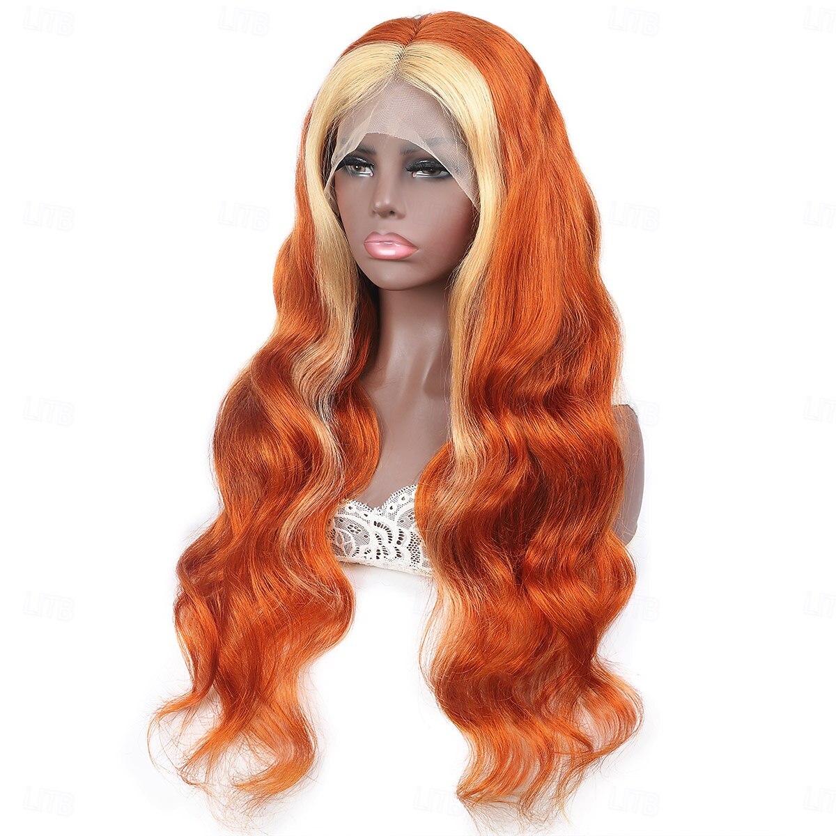 Peruca de cabelo humano com renda frontal 13x4, mechas ruivas, cor 613#, peruca de renda corporal de 10 a 28 polegadas, densidade de 150% de 2026 por $196.99 –P4