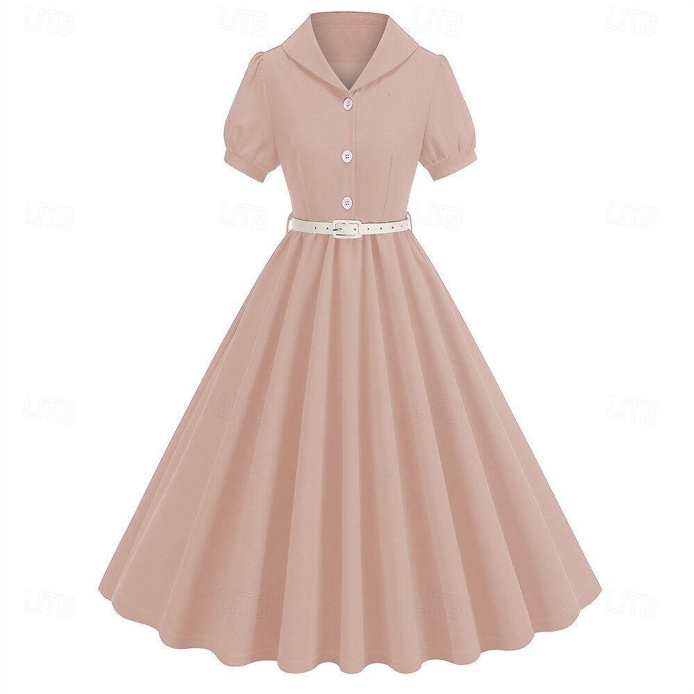 Retro Vintage 1950s Cocktail Dress Dress Flare Dress Solid Color Fancy Dress Women's Masquerade Event / Party Bachelorette Party Festival Adults' Dress Homecoming Dresses 2025 - $34.99 –P10