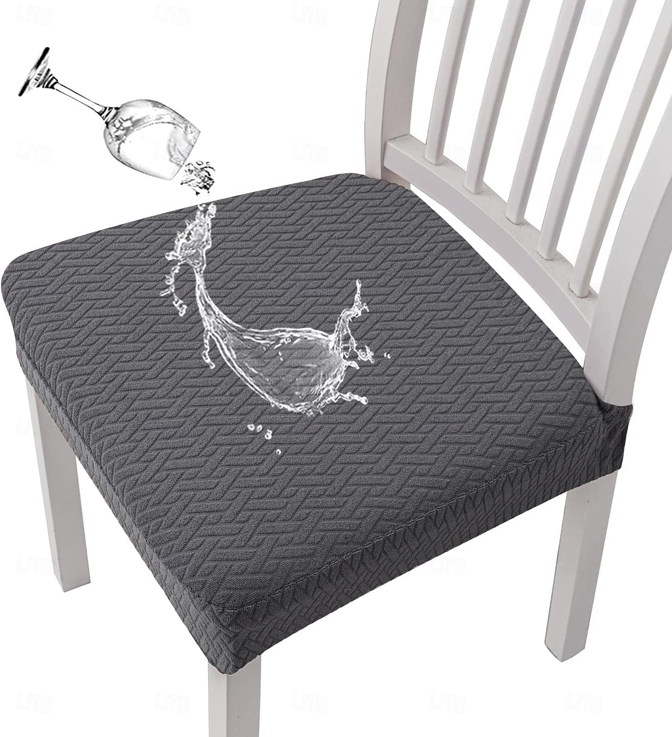 vattenavvisande stol sittfodral för matsal kök stretch jacquard stol sittfodral avtagbar tvättbar anti-damm stol sittdyna skydd överdrag 2025 - $10.99 –P5