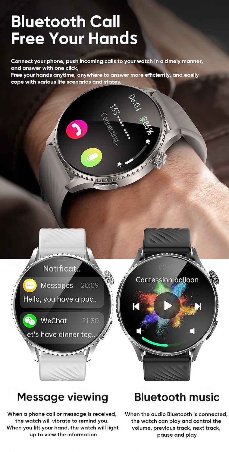 iMosi MT800 Smart Watch 1.56 inch Smartwatch Fitness Running Watch Bluetooth ECG+PPG Temperature Monitoring Pedometer Compatible with Android iOS Women Men Hands-Free Calls Waterproof Media Control 2025 - $78.99 –P13