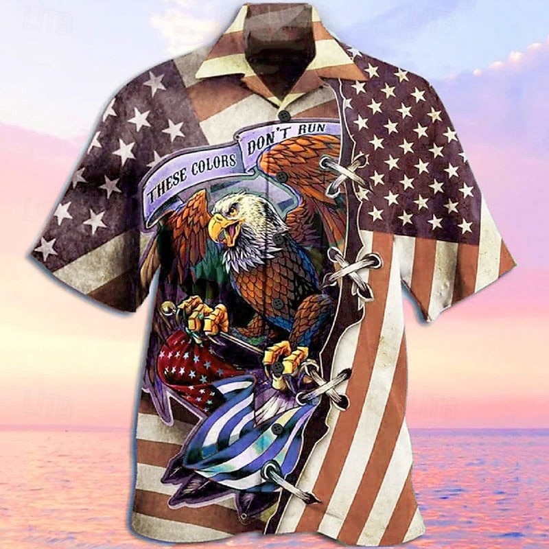 Herr Grafisk Hawaiisk Aloha Skjorta Sommarskjorta Hawaii skjorta Kortärmad Skjorta Nedvikt Mode Designer Ledigt Utomhus Gata Ledigt Havsblått Blå Mörkgrön Tryck S M L 2025 - $3.79 –P3